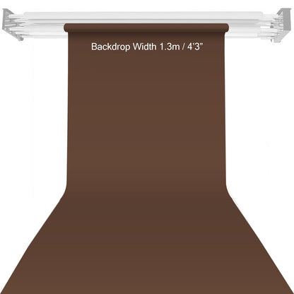 BOLLUMA Peat Brown Paper Backdrop 1.35m x 10m and Stand Included