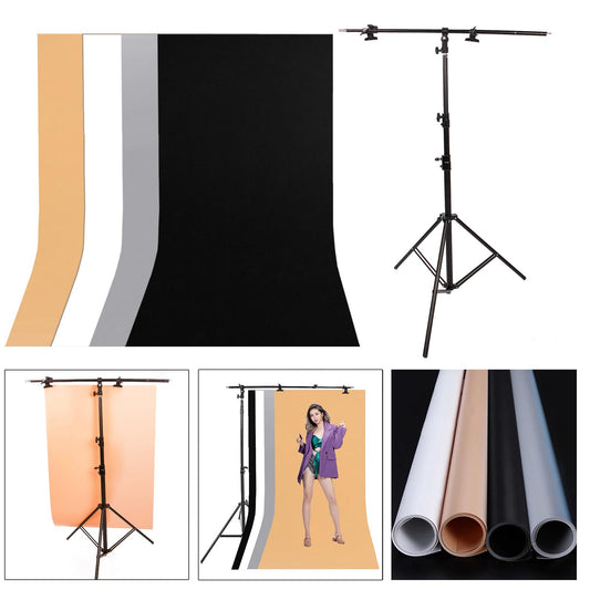 Black + White + Peach + Grey PVC Backdrops, 1.2m x 2m, with Mounting Frame