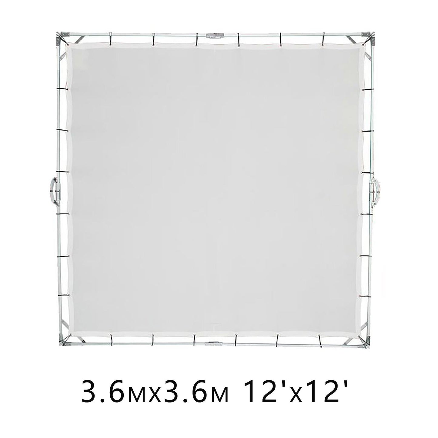 3.6x3.6m 12'x12' Soft White Butterfly Diffusor Heavy Duty Frame Collapsible Screen with 2pcs Heavy Duty C-Stands for Photo Video Film Photography Studio Large Product Shooting