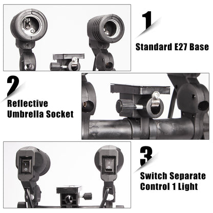 Dual E27 Bulb Holder x 2