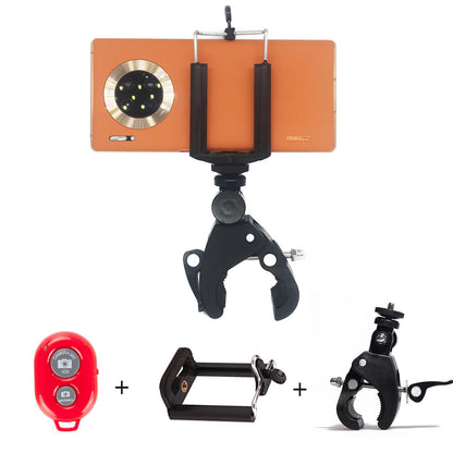 Wireless Shutter with Cell Phone Tripod Mount Adapter Clip Holder and Camera Super Clamp, Compatible with iPhone Samsung Galaxy, Camera