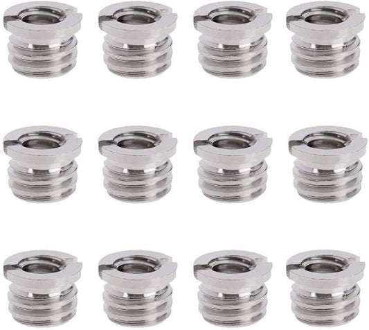 12x Screw Adapter 1/4" to 3/8" Convert Screw Thread Adapter Camera Spigot Convert Mount for Tripod, Monopod, Ball Head, Stand and LED Video light