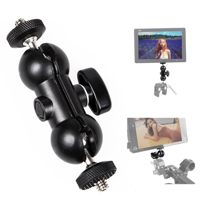 Universal Double Ball Head Mount Magic Adapter Magic Arm 1/4" Screw for Phone Monitor Video Light DSLR Camera Flash Light