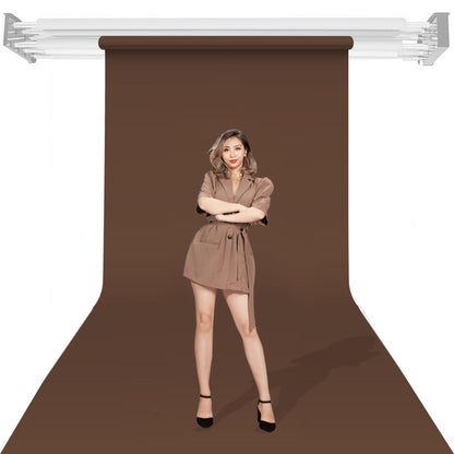 BOLLUMA Peat Brown Paper Backdrop 1.35m x 10m and Stand Included