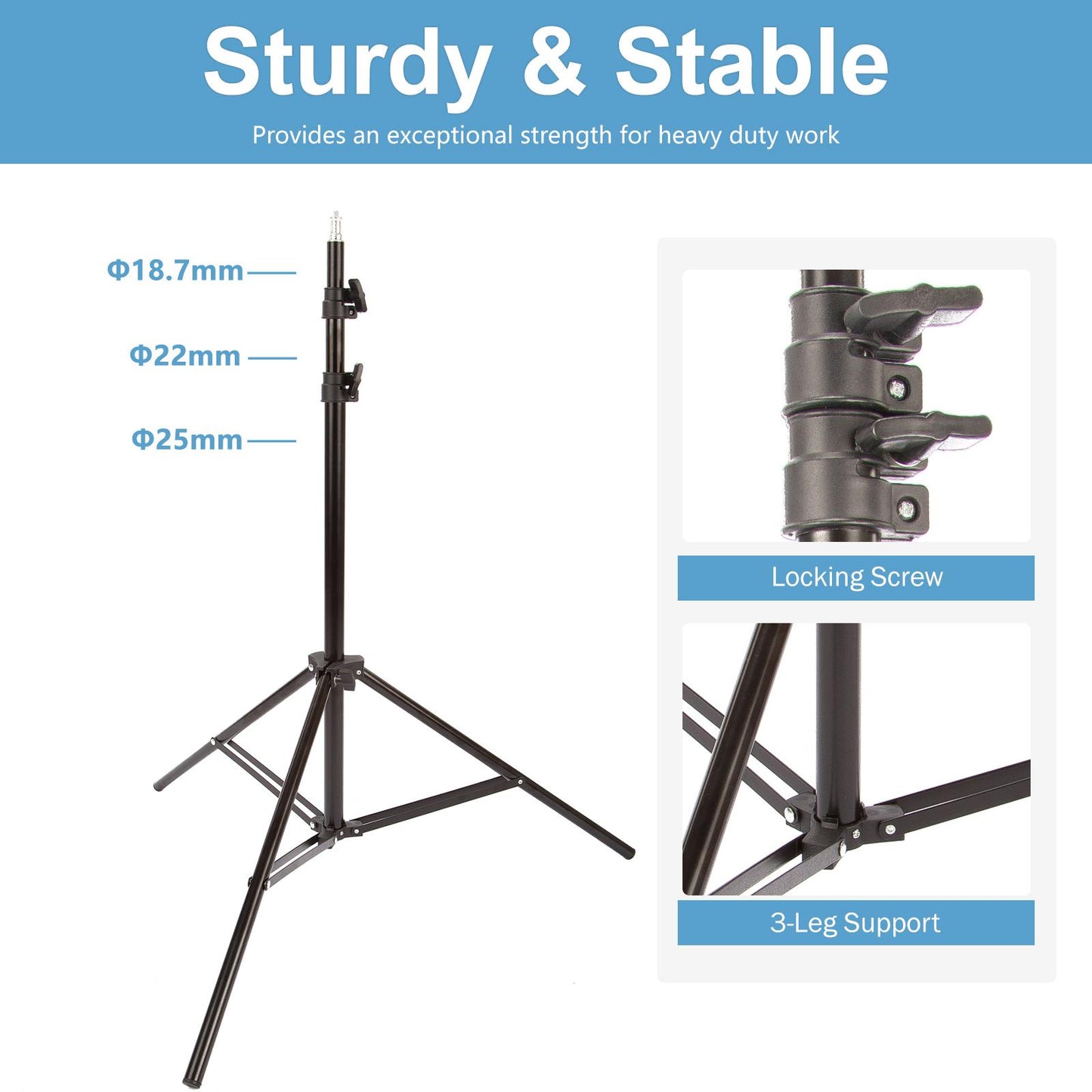 Pair of Photography Light Stand for professional photo studio photolamps Light Stand 2m 6.6 feet Adjustable Flash Continuous Light Stand