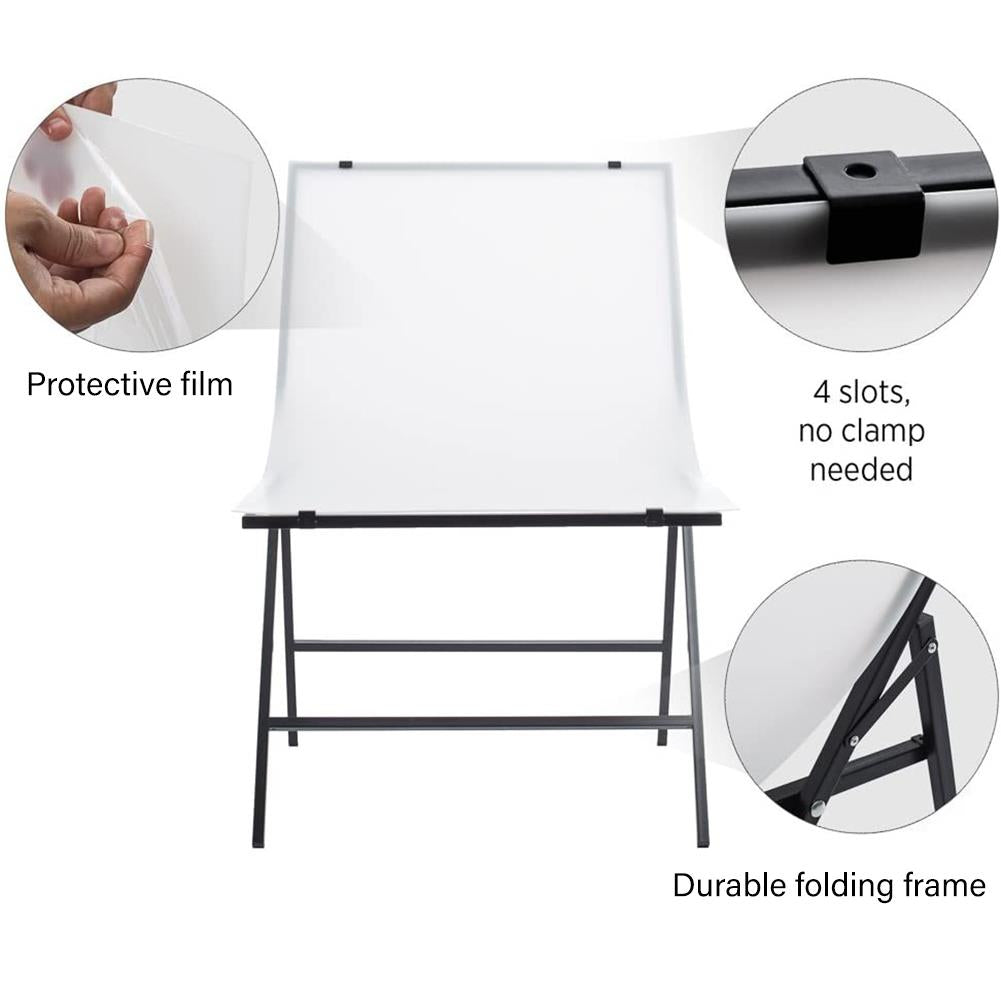 Easy Setup 60x100cm Folding Product Table, Chair Type, with 4 Coloured Backdrops