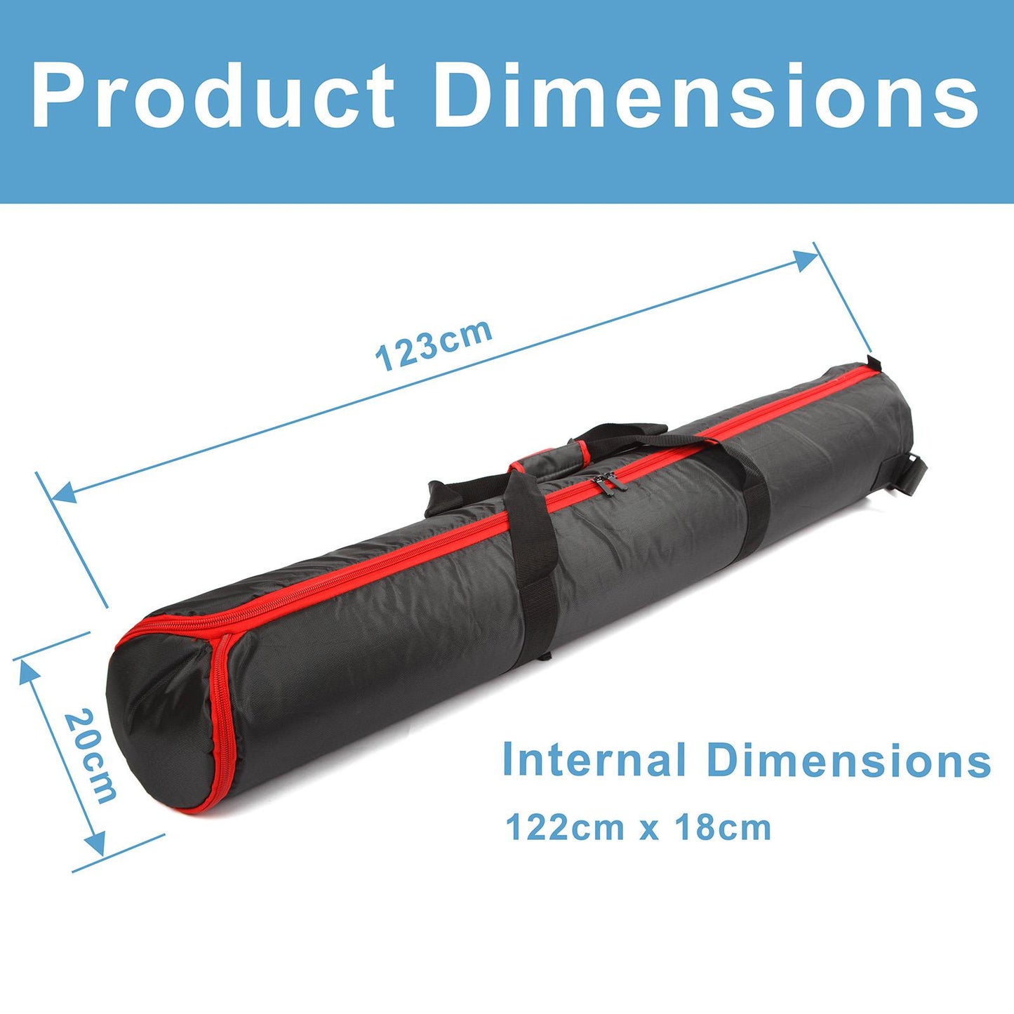 BOLLUMA 123cm Heavy-Duty Tripod Carrying Case | Water-Repellent Bag with Padded Compartments for Light Stands, Monopods, Mic Stands & Telescopes