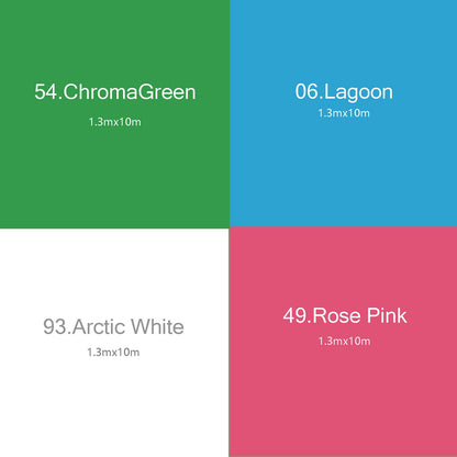 4 x Half Size BOLLUMA Seamless Paper Background, Rose Pink, Lagoon, Chromagreen, Arctic White