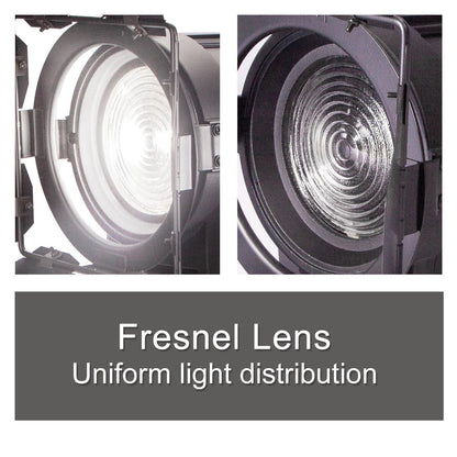 3x 50W LED Fresnel Spotlight with Stands and Fly Case