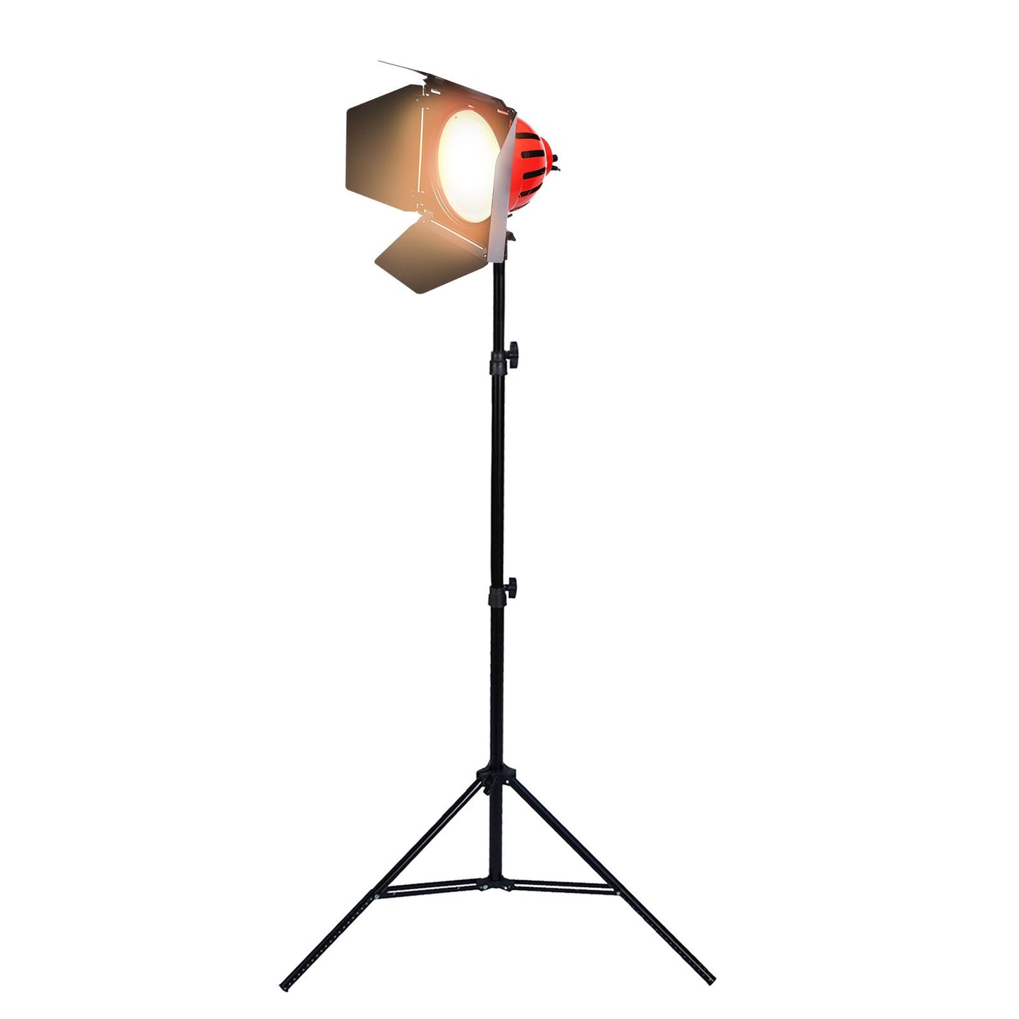 Photo Video Bi-color Lighting Kit, 50W Red Head Continuous Outdoor Spotlight with Light Stand, 3000K-6500K Dimmable for Films Adverts News Coverage Background Lighting Product Photography, 1 Set