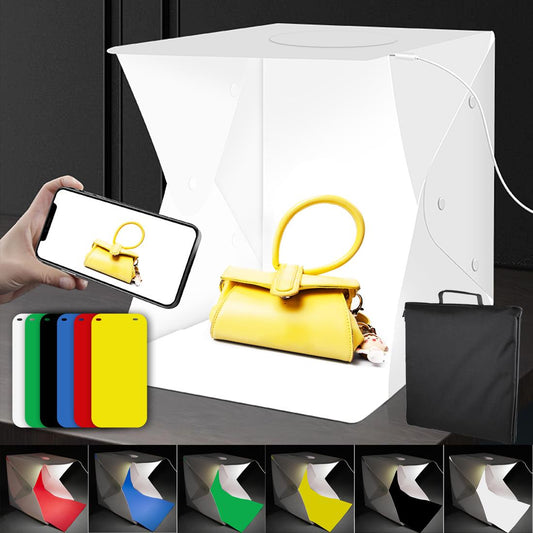 40cm Photography Light box with 6 Backgrounds, Foldable Shooting Tent Photography Photo Studio Portable Tent Backdrop Lighting Cube