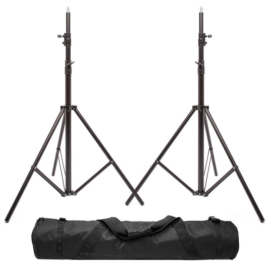 Photography Studio Light Stand with Carry Bag Kit, 2x 290cm Spring Cushioned Adjustable Tripod Stand, 100cm Oxford Carry Bag, for Portrait Photo Video Shooting Softbox Ring Light Umbrellas