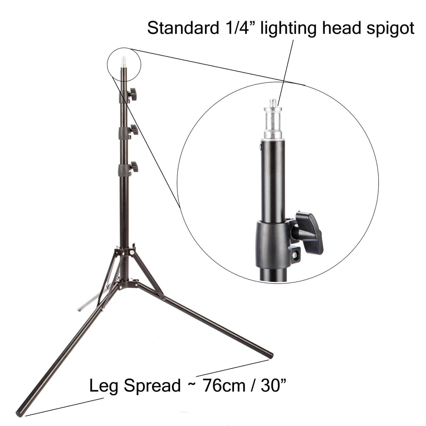 2x Reverse Foldable Ultra-Portable 1.8m Light Stand