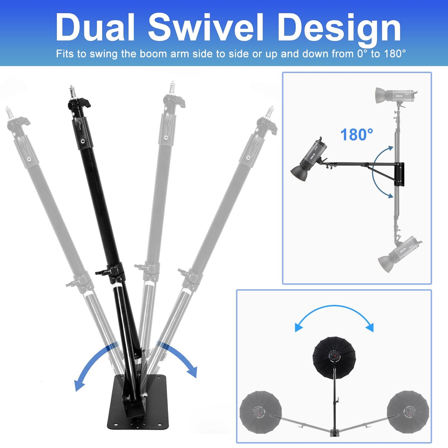 Wall Mountable Triangular Boom, Extendable to 170cm