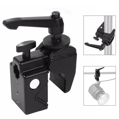 Super Clamp for Photo Studio Cameras, Lights, Umbrellas, Hooks, Shelves, Cross Bars, LED Lighting Photography Video Audio Accessories, Without Stud