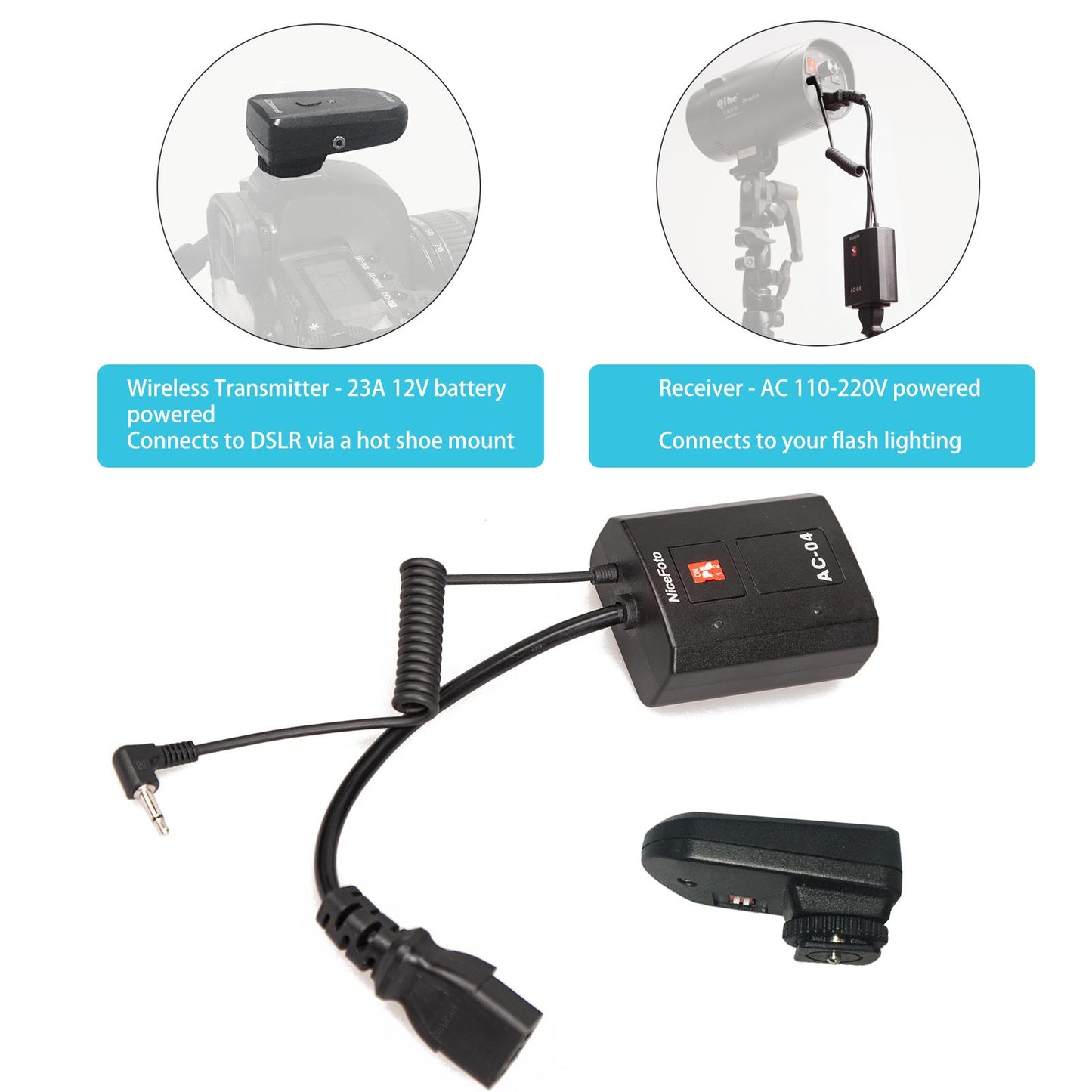 4 Channel Wireless Studio Flash Trigger Fm (Transmitter + Receiver) Set For DSLR