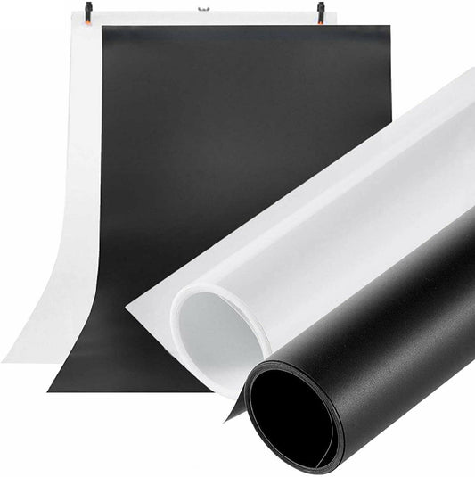 Black + White PVC Backdrops, 0.6m x 1.3m