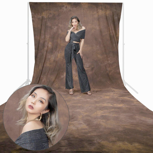 3x6m Mottle Muslin Backdrop - Khaki
